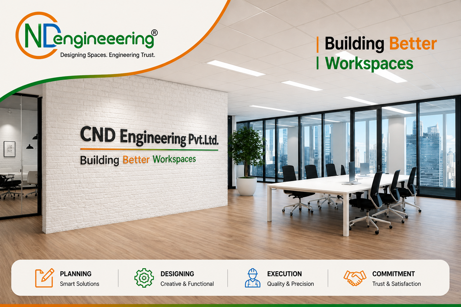 Corporate office brand wall design in Kolkata